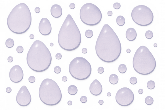 Pure, clear water drops glisten on a transparent background, creating a versatile and refreshing seamless pattern