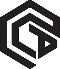 Abstract Geometric Hexagon Logo Design Modern Black 3D Icon