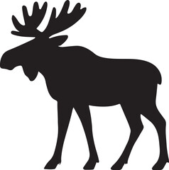 Majestic moose wildlife illustration in vibrant colors