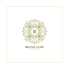 Elegant Ornate Letter B Logo Design Element for Business Branding