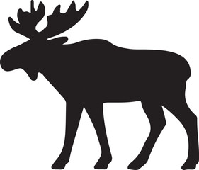 Majestic moose illustration with natural elements
