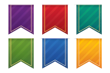 Vibrant collection of colorful banners each one a unique story perfect for design projects and