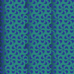 Abstract vintage seamless vector pattern featuring a wave of blue flowers and swirls on a decorative textile backdrop