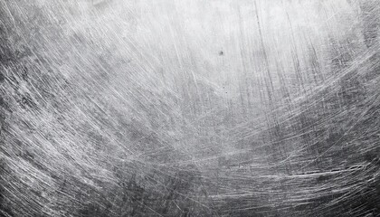 brushed silver metal surface with fine circular scratches and reflective texture for industrial wallpaper or modern banner background