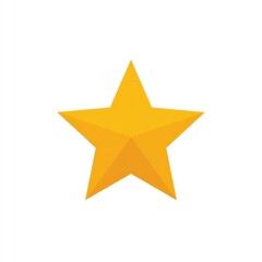 Obraz premium Golden star with shadows. Simple yet bright star with subtle shades and a classic five-point shape, positioned centrally on a white background