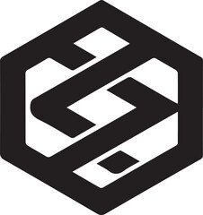 Abstract 3D Cube Logo Design Modern Black Geometric logo