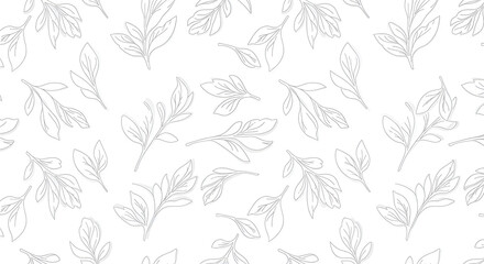 Elegant White Leaf Pattern on Light Background for Decorative or Textile Design