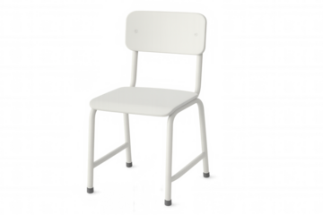 Simple white chair with transparent background, ideal for interior design projects or furniture catalogs