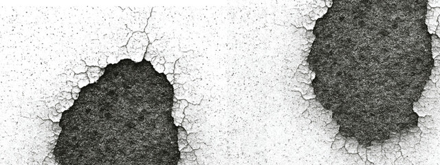 Black ink blots with organic rough edges on white background