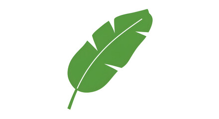 Simple Green Leaf Illustration on White Background for Nature and Eco Themes
