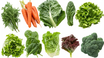 Assorted fresh produce perfect for nutritious meals and culinary creations, PNG, isolated on transparent background.