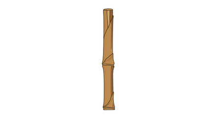 Simple Brown Wooden Stick on White Background