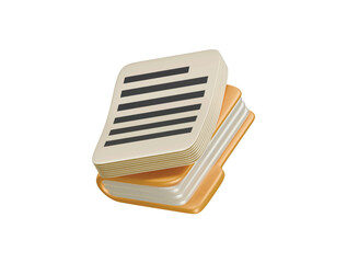 file and paper icon 3d illustration render