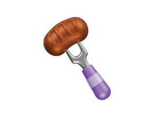 bratwurst icon 3d illustration render
