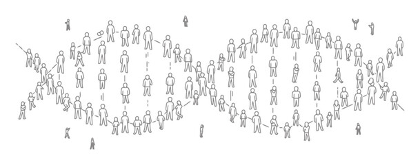 Human DNA Helix - Connection, Humanity, Minimalist Vector