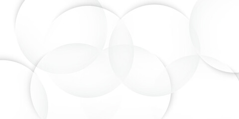 minimalist banner Abstract White Overlapping Circles Background Design. Modern trendy design in vector illustration