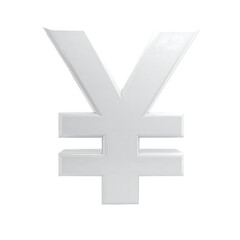 Fototapeta premium A stylized, three-dimensional, light gray Yen symbol