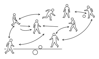 Team Sport Strategy Diagram - Minimalist Vector