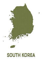 South Korea Map on White background