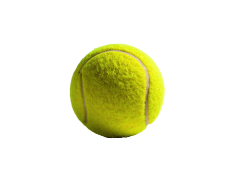 Single yellow tennis ball against black background