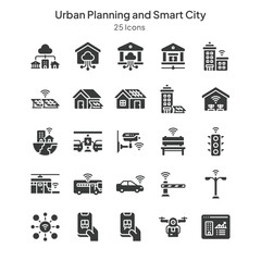 urban planning and smart city icons collection