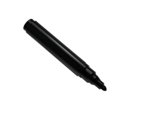 Black marker, angled, isolated on black background