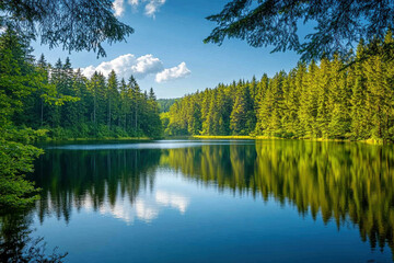Obraz premium lake and forest