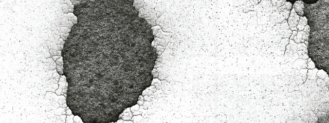 Messy watercolor ink stains with raw blot texture on white