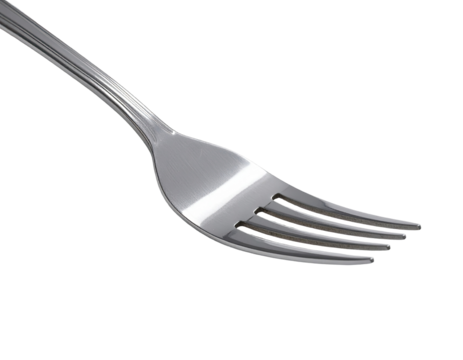 Close-up of a stainless steel fork tines