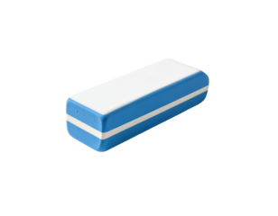 Rectangular eraser, light blue and white