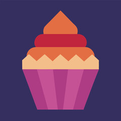 Sweet cupcake with a modern geometric frosting design perfect for baking and dessert themes