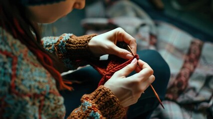 Woman skillfully crocheting a star-shaped object with fine stitches.