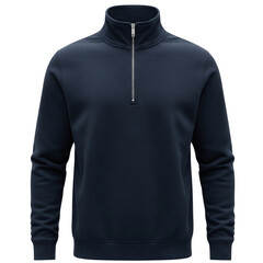 Navy blue quarter zip fleece sweatshirt mockup