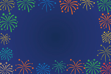 Festive fireworks background design. celebration background , holiday event template for New Year, party, festival, anniversary, greeting card, poster, banner, vector illustration