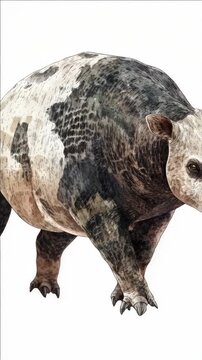 Wild boar standing on all fours in a natural habitat.