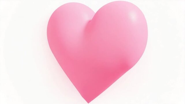 Pink heart on transparent background. 3d heart.