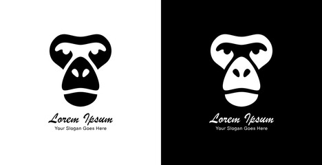 Monkey face logo design using modern style