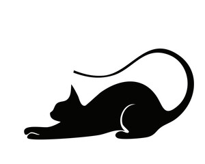 シンプルな猫シルエットベクター素材
