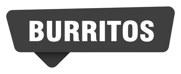 burritos black sign isolated on transpatent background. burritos sticker
