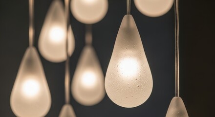 Elegant frosted drop-shaped pendant lights with soft glow