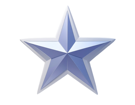 3D rendered, light purple star, sharp edges