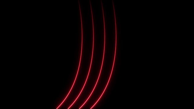 Neon lighting red wave line animation