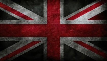 Fototapeta premium grunge united kingdom flag with dark textured fabric surface and dramatic lighting perfect for wallpaper or editorial background