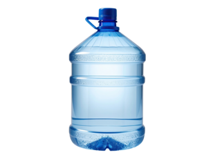 Large, light-blue plastic water jug with handle