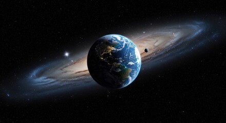 Fototapeta premium Earth our home planet in the vastness of the galaxy