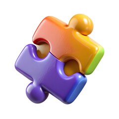 Obraz premium Brightly Colored Interlocking Puzzle Pieces Graphic Design