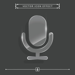 glass microphone logo type icon. microfone de vidro