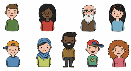 Cute citrus fruits with shadow outlines