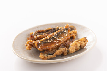 揚げ　秋刀魚の甘酢あんかけ