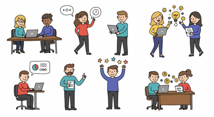 Teamwork and collaboration concepts with people